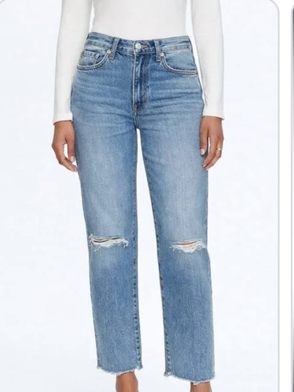 Pistola Distressed Straight Leg Jeans